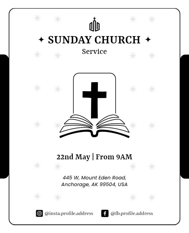 Sunday Church Worship Service Flyer Template