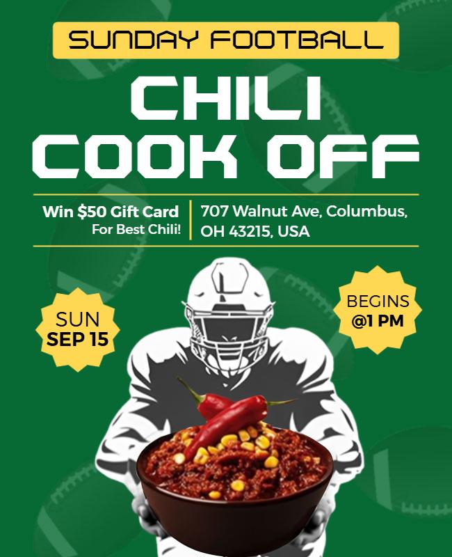 Sunday Football Chili Cook Off Event Flyers Template