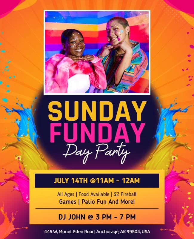 Sunday Funday Day Party Event Flyer Template