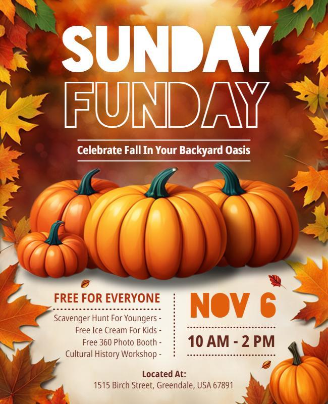 Sunday Funday Fall Event Flyer Template