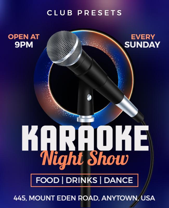 Sunday Karaoke Night Show Flyer Template