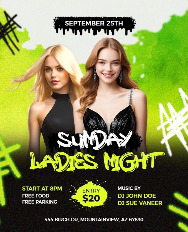 Sunday Ladies Night Event Flyer Template