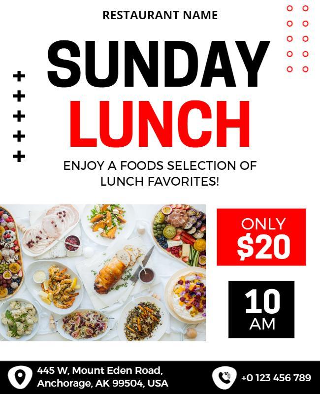 Sunday Lunch Special Offer Flyer Template