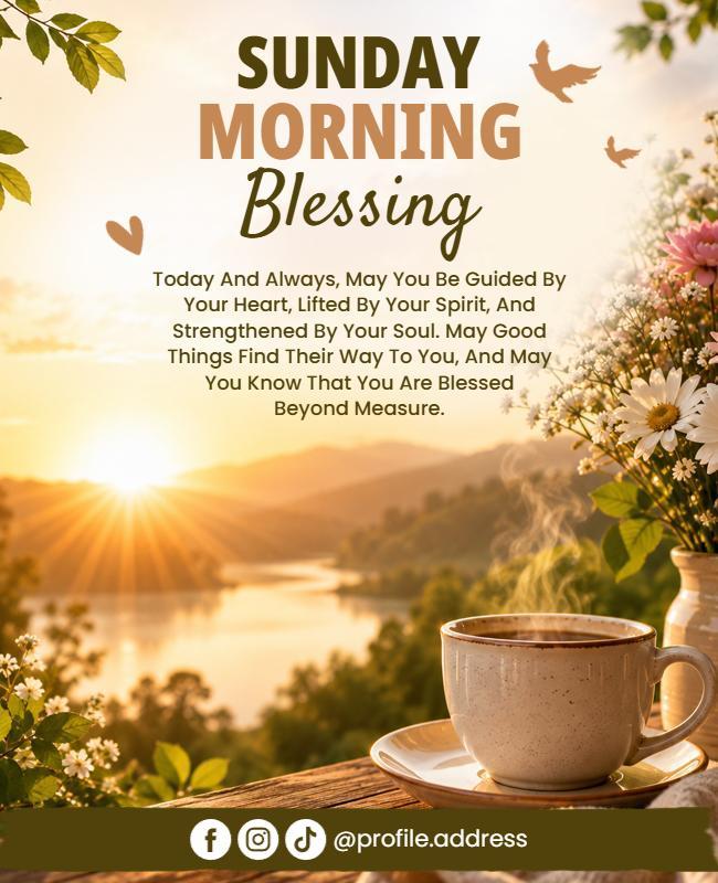 Sunday Morning Inspirational Blessing Quote Flyer Template