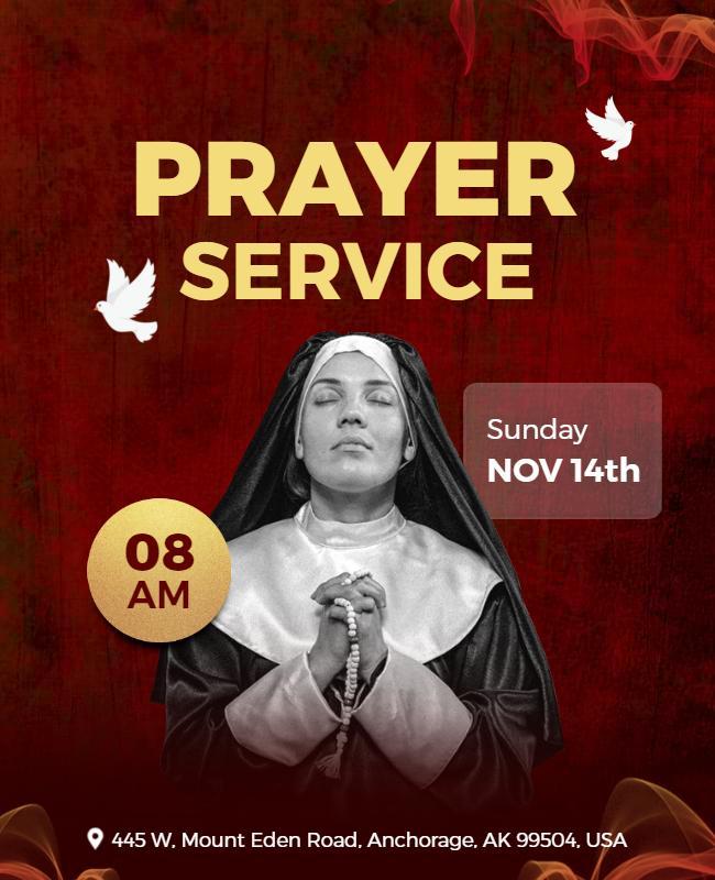 Sunday Morning Prayer Service Flyer Template