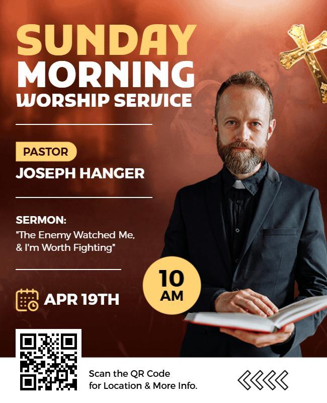 Sunday Morning Worship Service Flyer Template