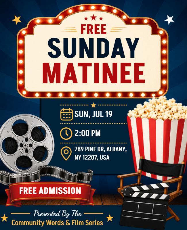 Sunday Movie Matinee Event Flyer Template