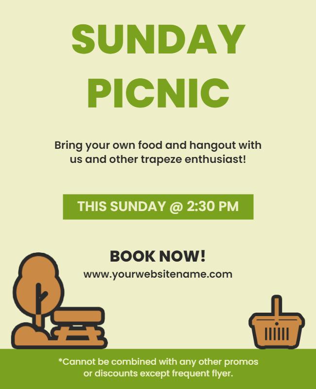 Sunday Picnic Community Gathering Flyer Template