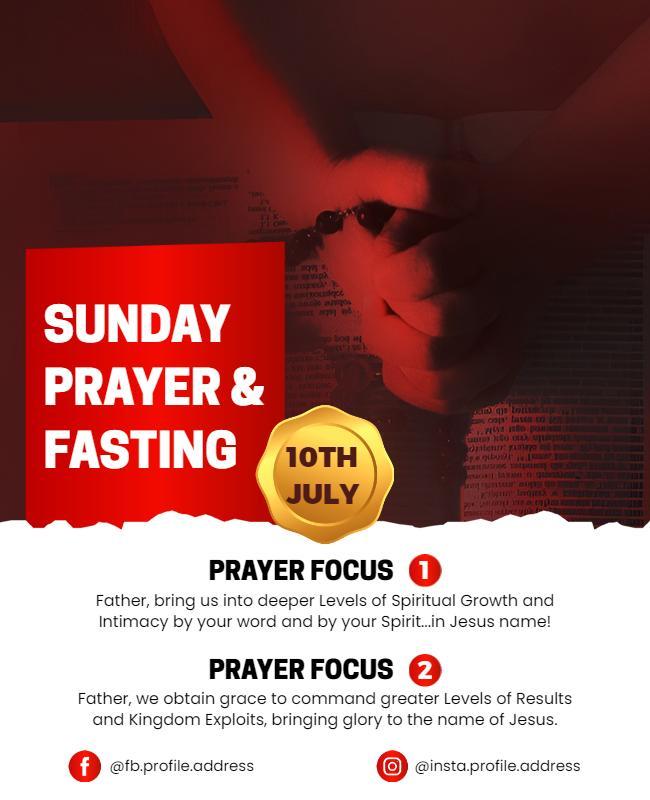 Sunday Prayer and Fasting Event Flyer Template