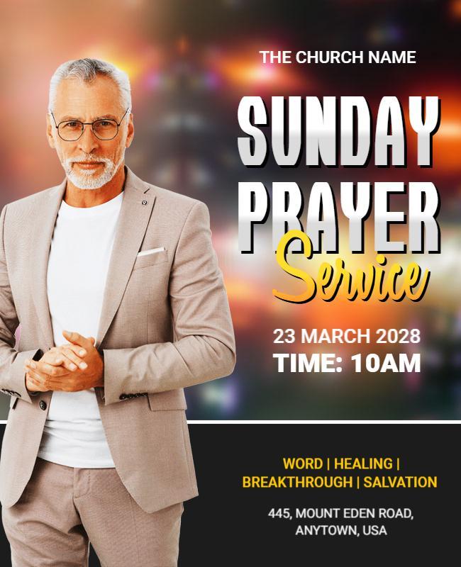 Sunday Prayer Service Flyer Template