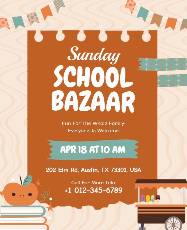 Sunday School Bazaar Event Flyer Template