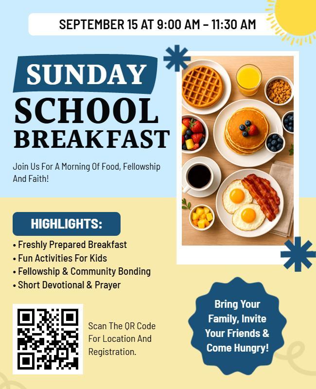 Sunday School Breakfast Gathering Flyer Template
