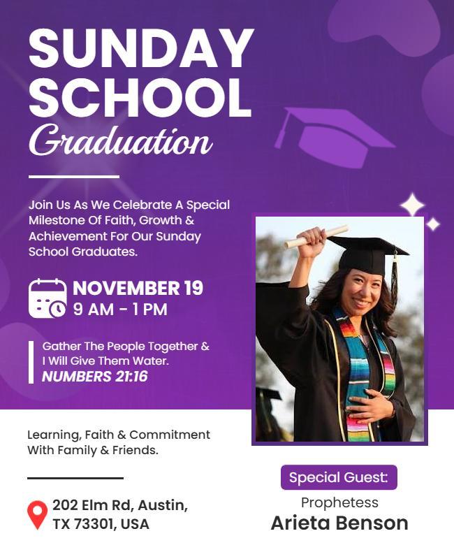 Sunday School Graduation Celebration Flyer Template