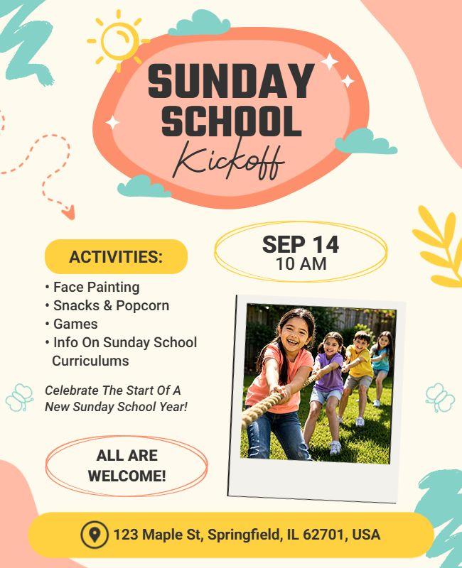 Sunday School Kickoff Event Flyer Template