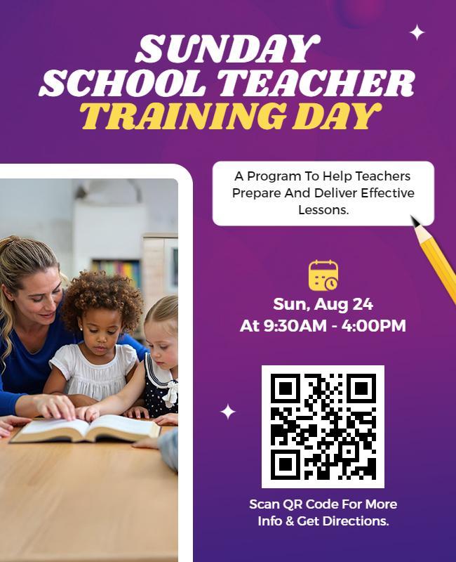 Sunday School Teacher Training Day Flyer Template