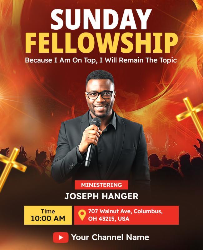 Sunday Worship Fellowship Event Flyer Template