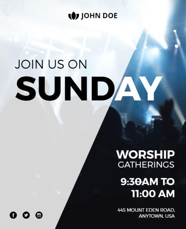 Sunday Worship Gathering Event Flyer Template