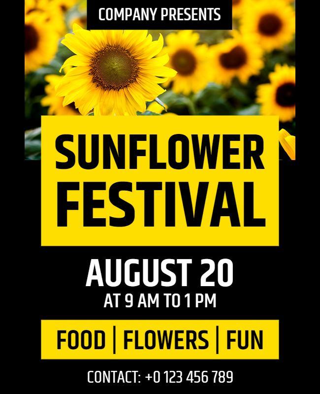 Sunflower Festival Flyer Template