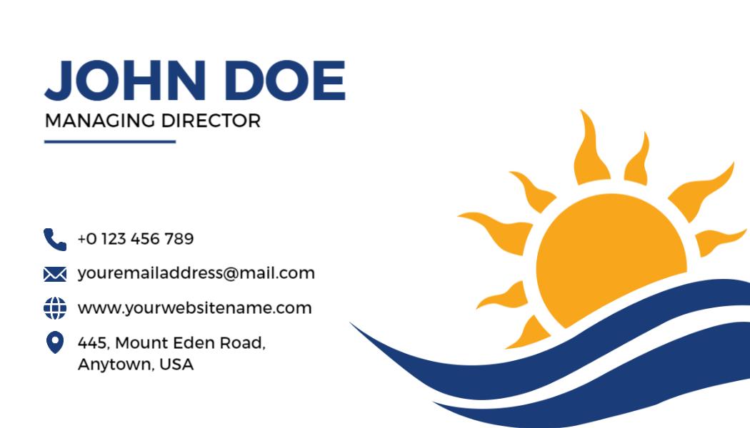 Sunny Design Blue Corporate Professional Visiting Card Template