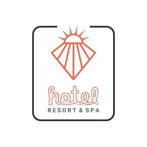 Sunrise Over Iconic Diamond Design in Luxurious Hotel Logo Template