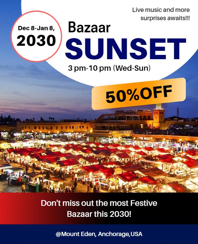 Sunset Bazaar Festive Event Flyer Template