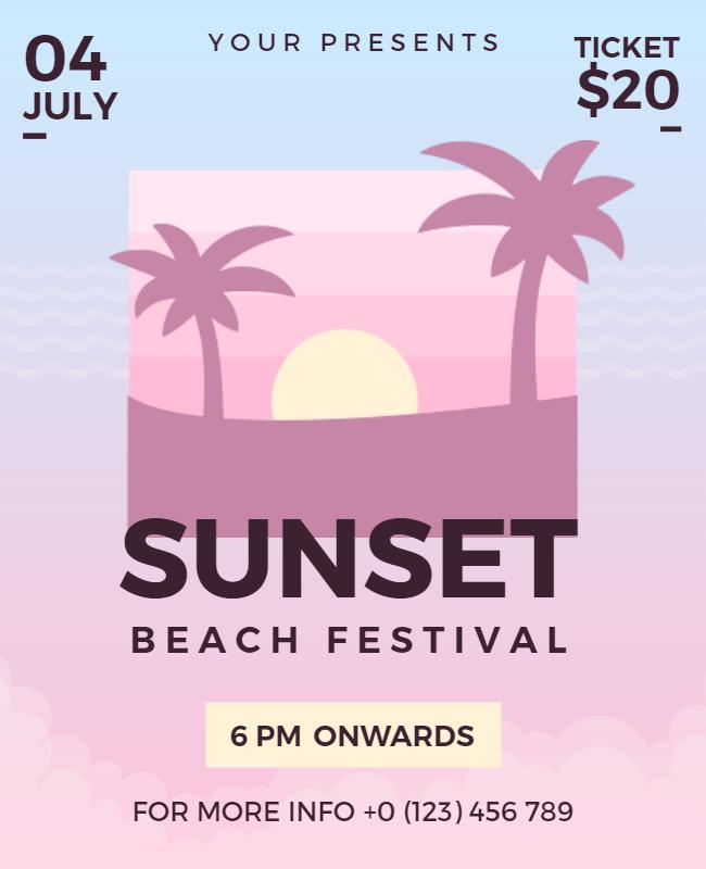 Sunset Beach Festival Event Flyer Template