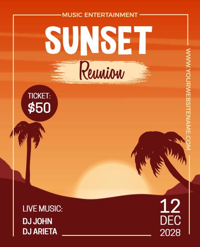 Sunset Music Reunion Event Flyer Template