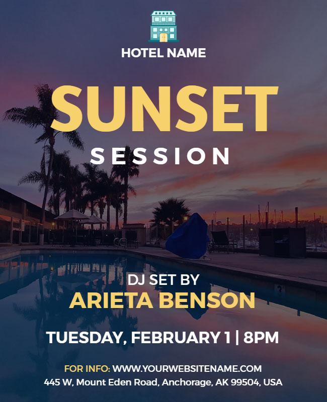 Sunset Session Hotel Event Flyer Template