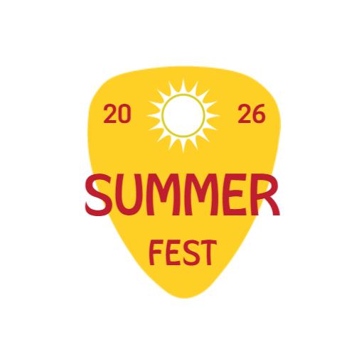 Sunshine Yellow Summer Festival Celebration Logo Template