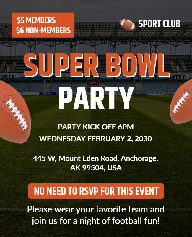 Super Bowl Party Event Flyer Template