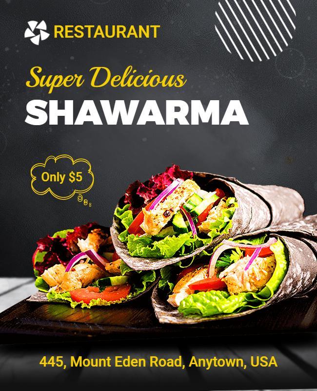 Super Delicious Shawarma Restaurant Flyer Template