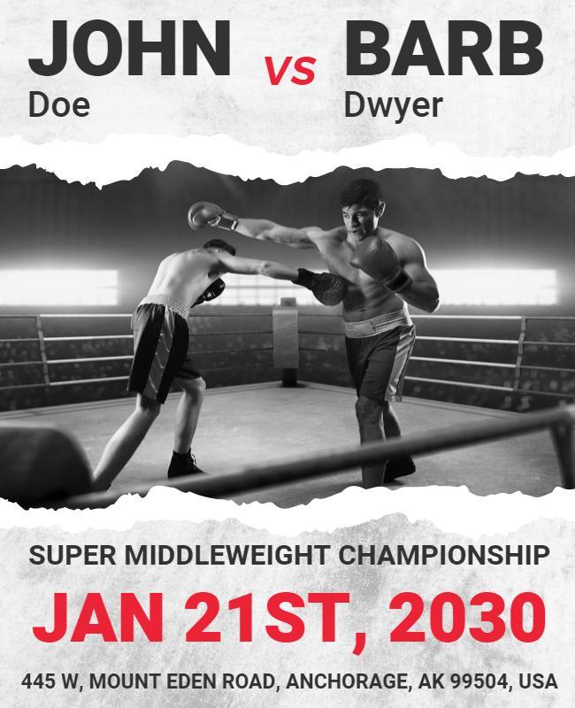 Super Middleweight Boxing Championship Flyer Template