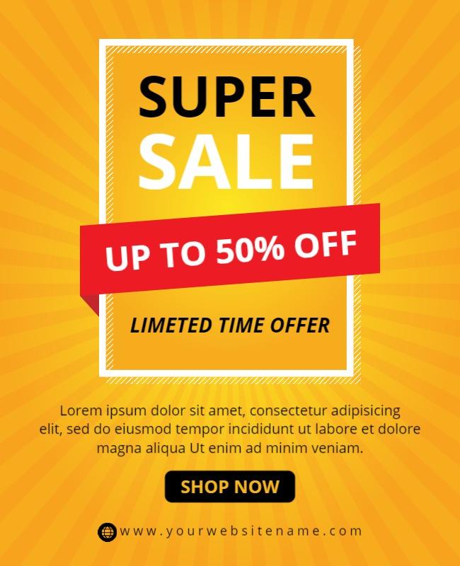 Super Sale Discount Promotion Flyer Template