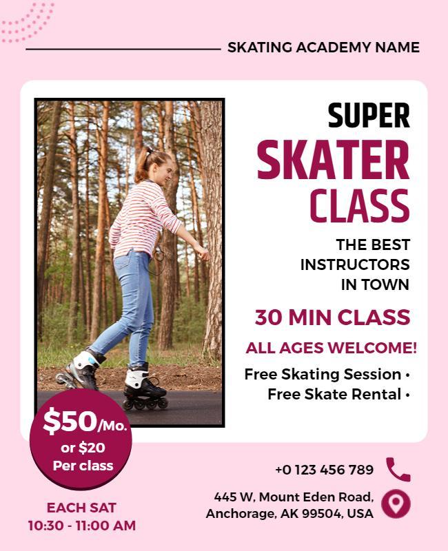 Super Skater Class Promotional Flyer Template