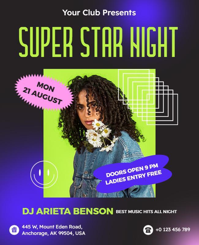 Super star night club event flyer template