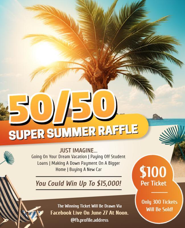 Super Summer Raffle Event Flyer Template