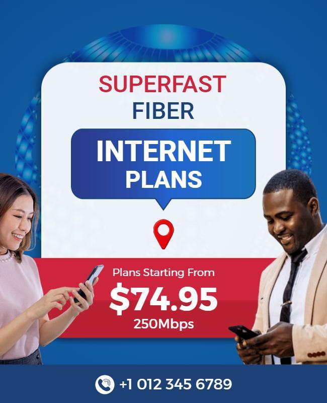 Superfast Fiber Internet Plans Promotional Flyer Template