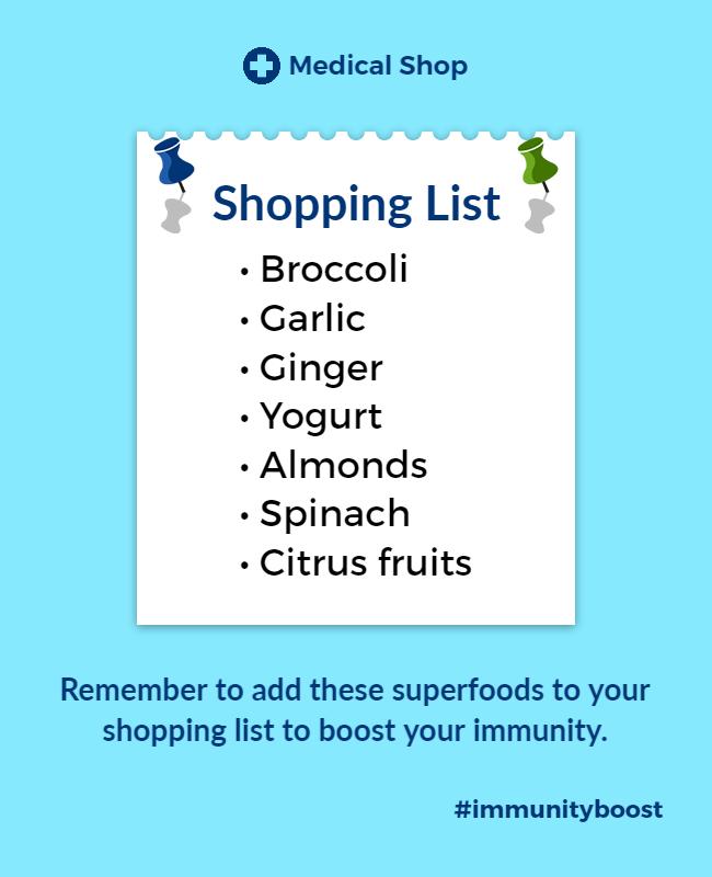 Superfoods Shopping List Immunity Boost Flyer Template