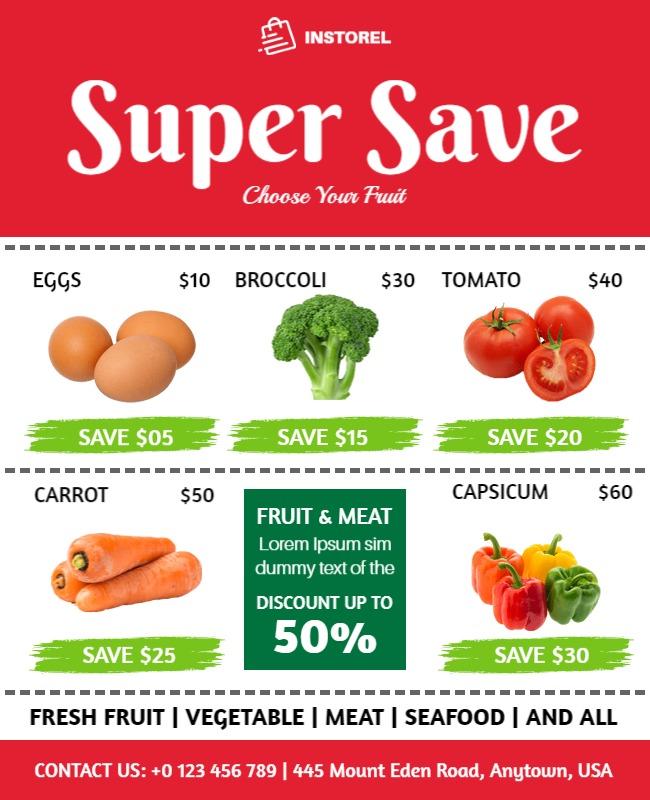 Supermarket Fresh Produce Sale Flyer Template