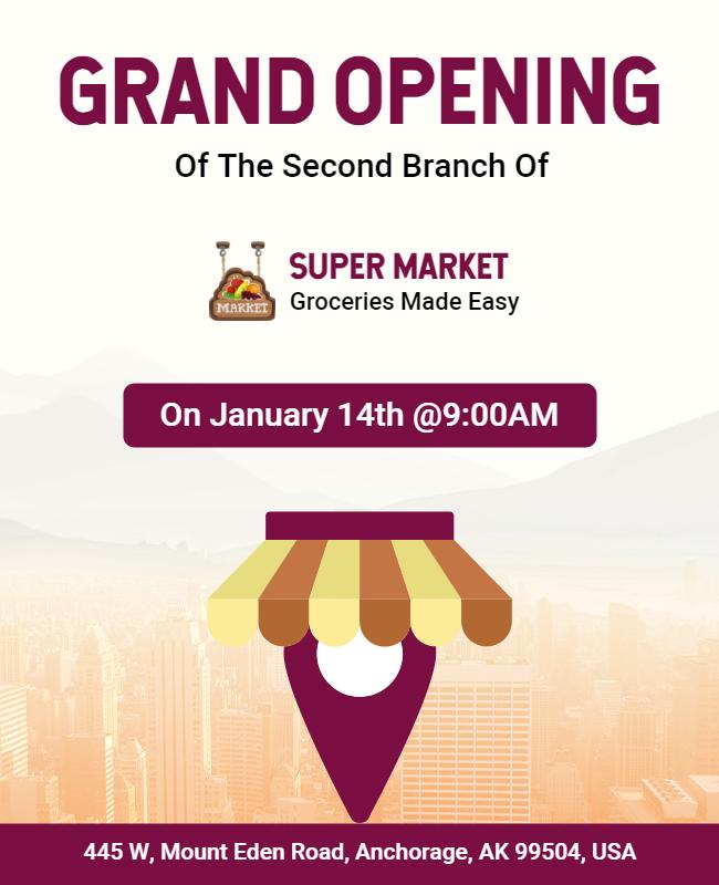 Supermarket Grand Opening Event Flyer Template