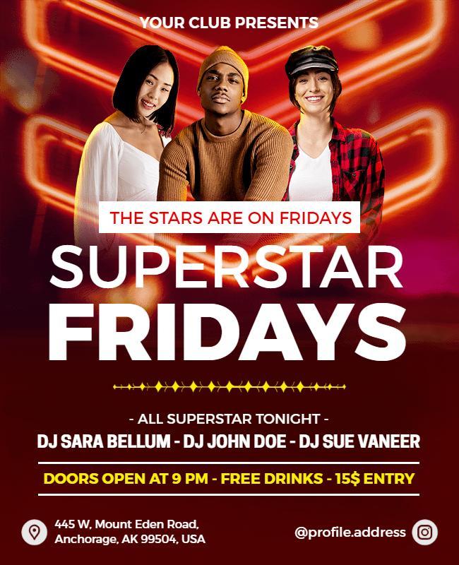 Superstar Friday Club Event Flyer Template