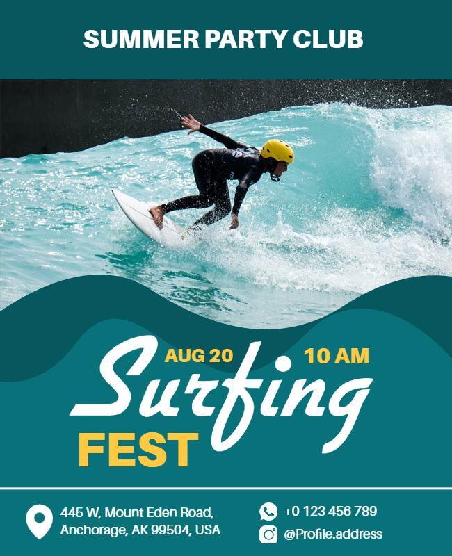 Surfing Fest Summer Party Flyer Template