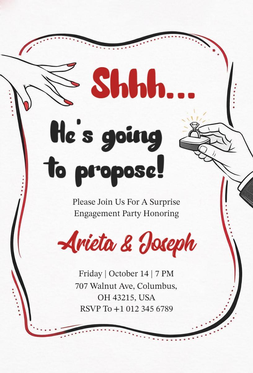 Surprise Engagement Party Celebration Invitation Template