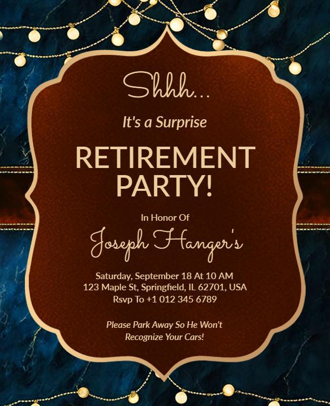 Surprise Retirement Party Invitation Flyer Template