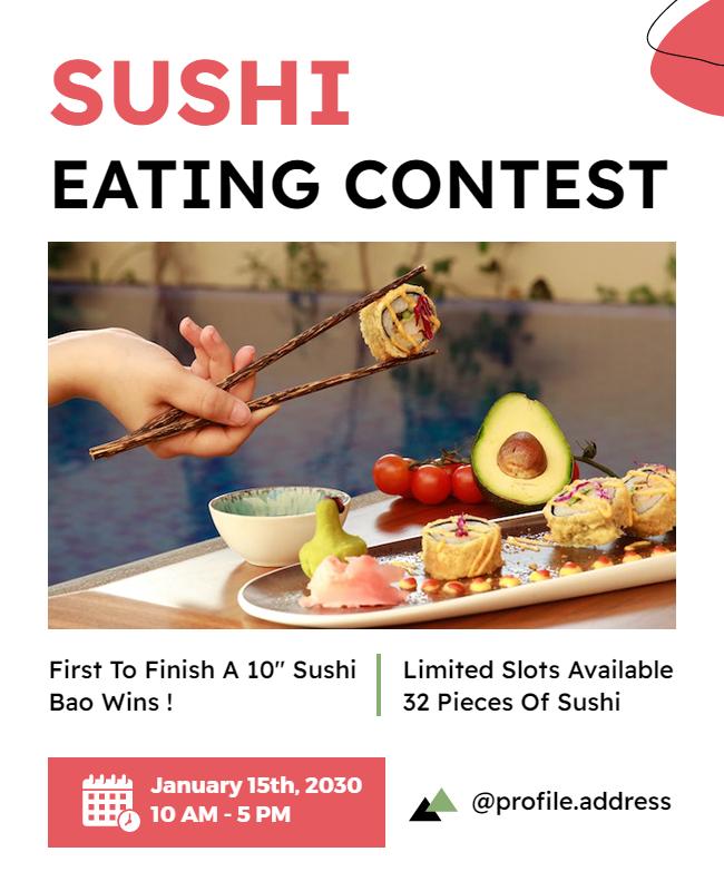 Sushi Eating Competition Event Flyer Template