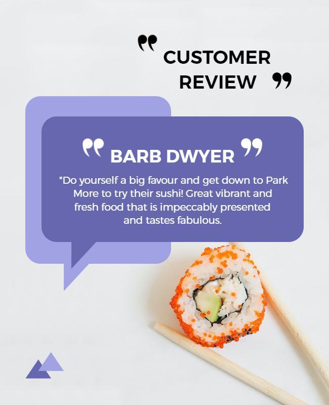 Sushi Restaurant Customer Testimonial Flyer Template