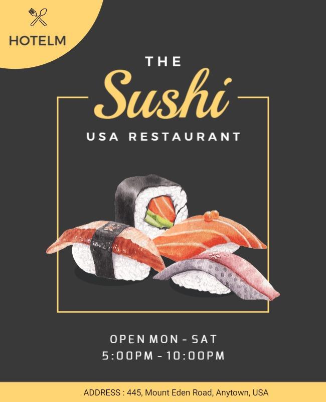 Sushi Restaurant Promotional Flyer Template