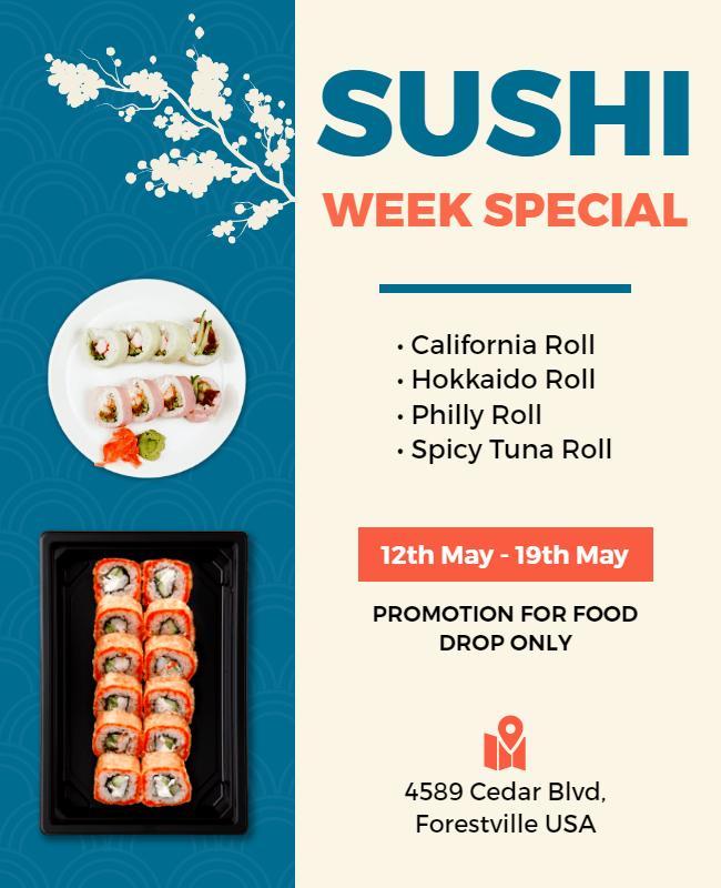 Sushi Week Special Promotion Flyer Template