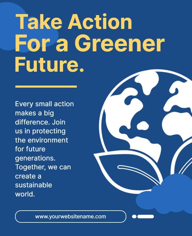 Sustainable Blue Climate Action Awareness Poster Template