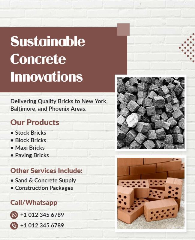 Sustainable Concrete and Bricks Supply Flyer Template